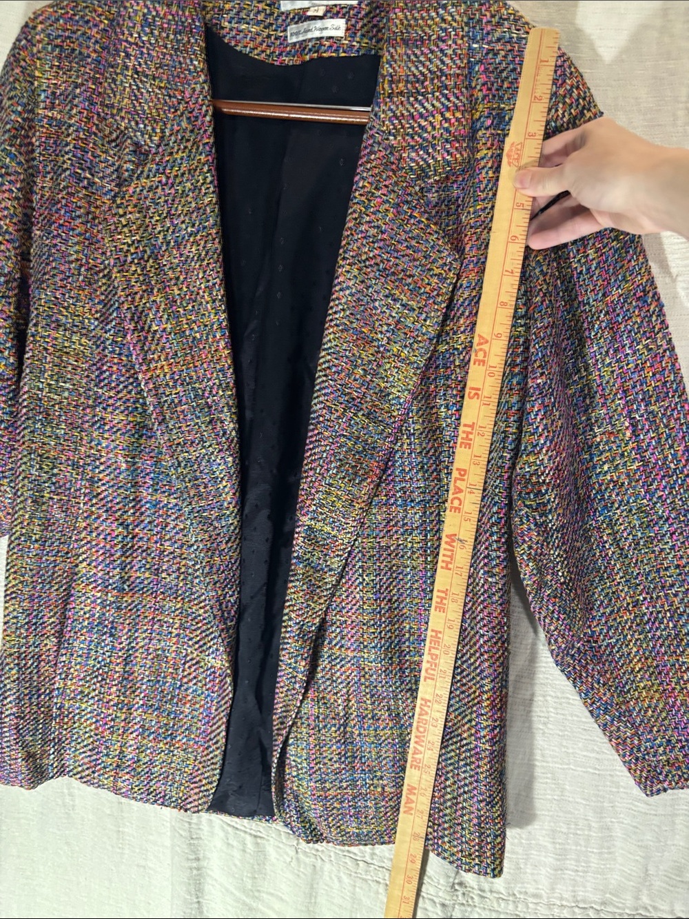 Vintage Earl Rutenberg 100% Handwoven Silk Tweed Blazer Jacket Medium EUC - Picture 3 of 7